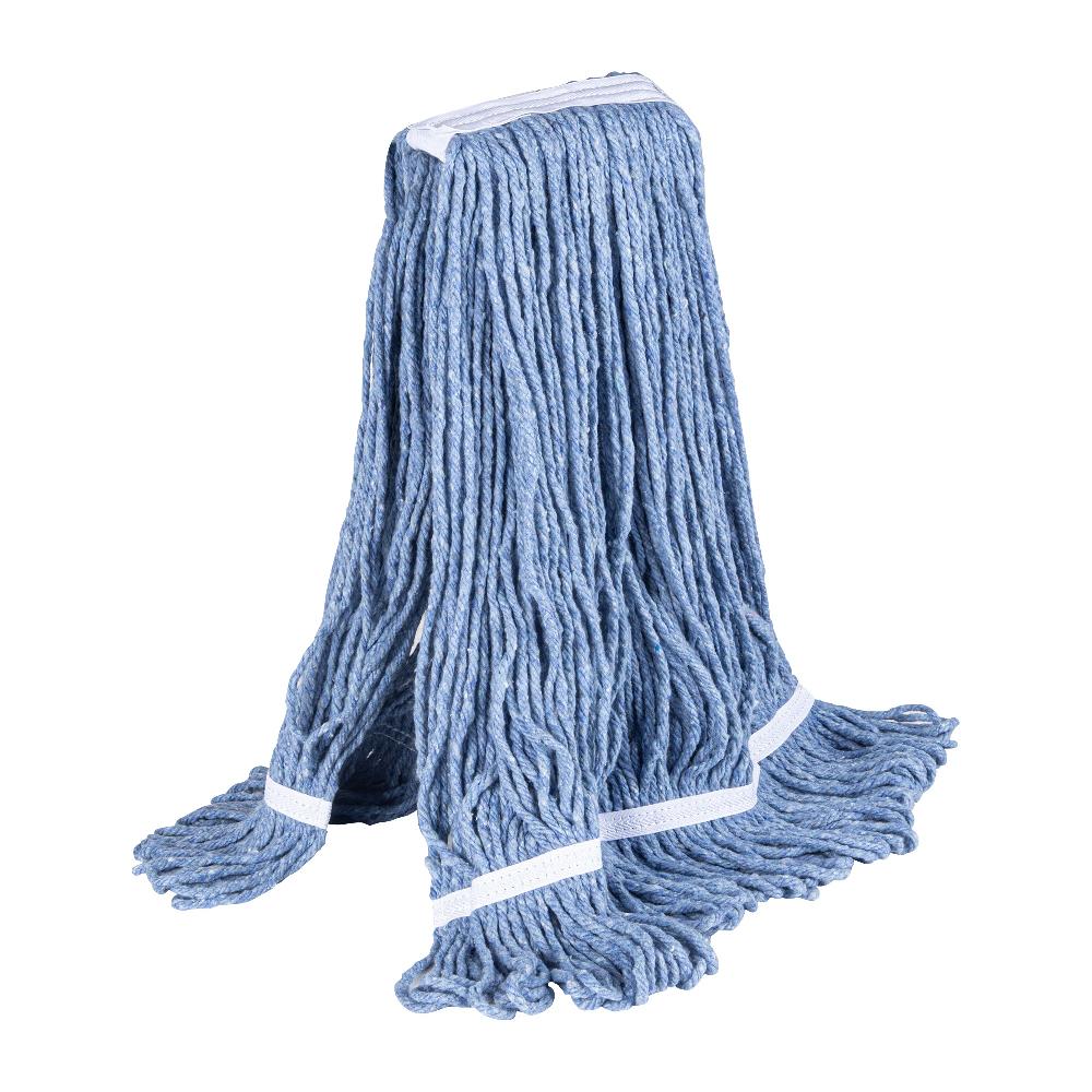 restaurantware RW Clean 24 oz Blue Poly-Cotton Blend Wet Mop Head - Loop End - 1 count box