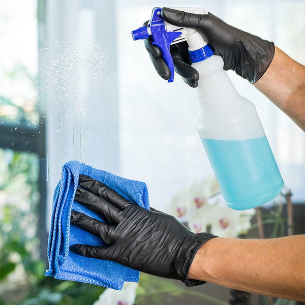 Restaurantware RW Clean 25 Oz Blue Plastic Spray Bottle - Adjustable Nozzle - 3 Count Box