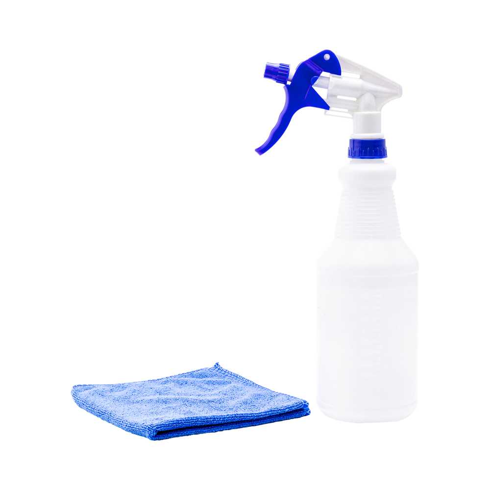 restaurantware RW Clean 25 oz Blue Plastic Spray Bottle - Adjustable Nozzle - 3 count box