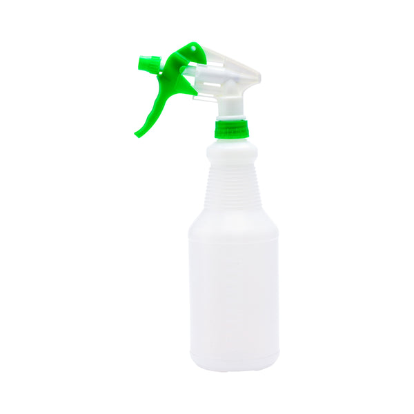 Restaurantware RW Clean 25 Oz Green Plastic Spray Bottle - Adjustable Nozzle - 3 Count Box