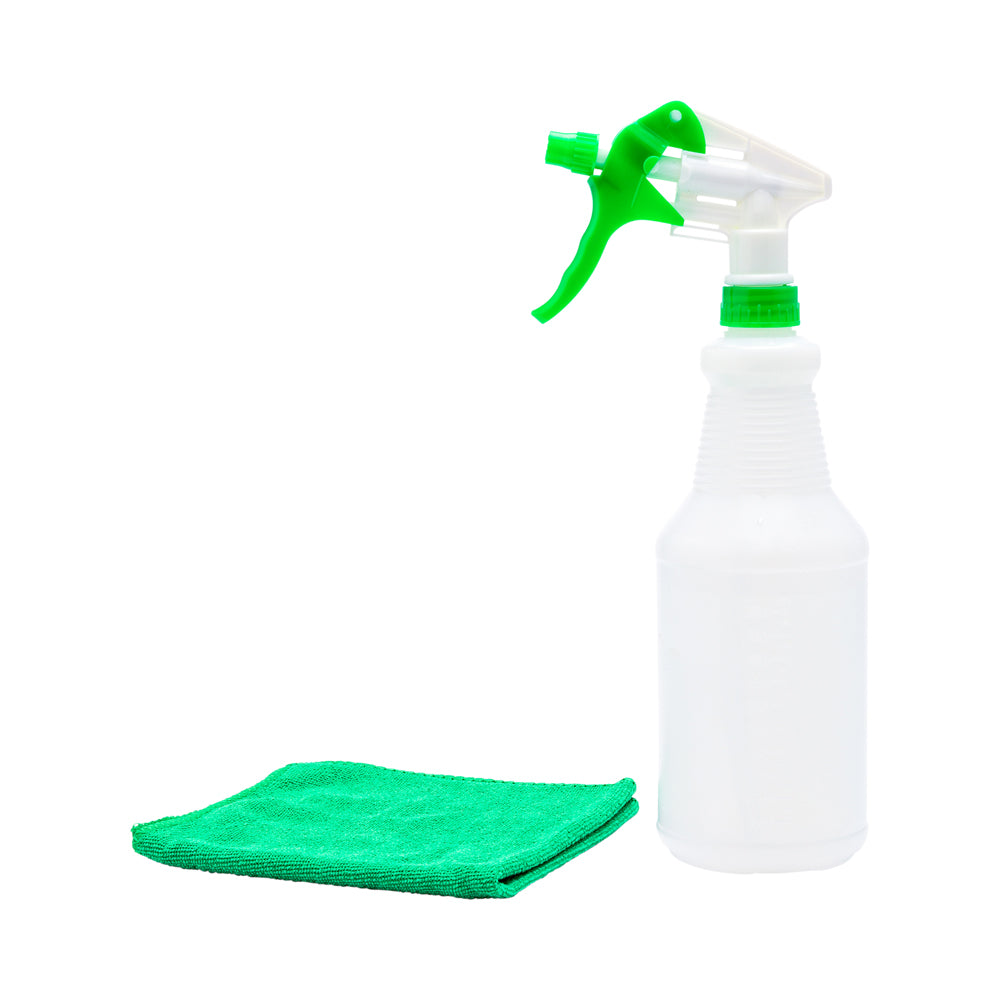 restaurantware RW Clean 25 oz Green Plastic Spray Bottle - Adjustable Nozzle - 3 count box