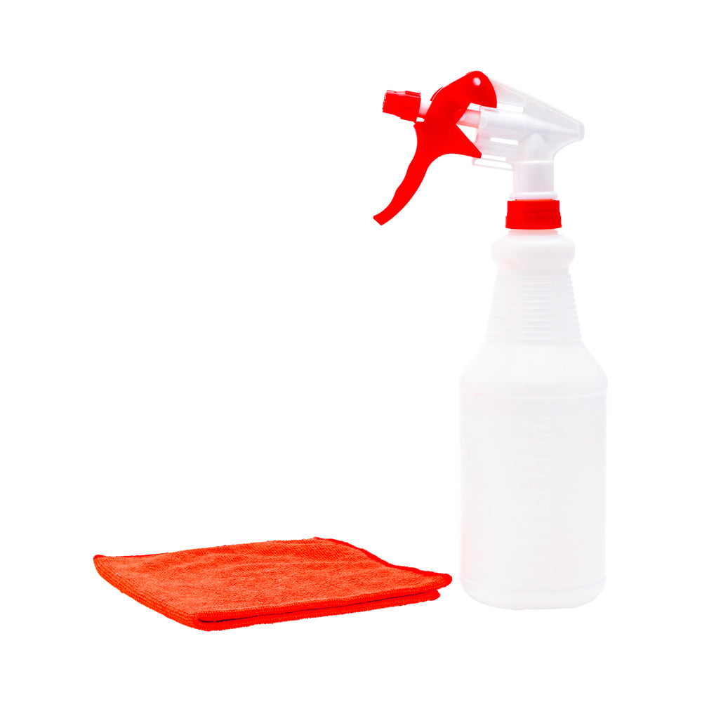 restaurantware RW Clean 25 oz Red Plastic Spray Bottle - Adjustable Nozzle - 3 count box