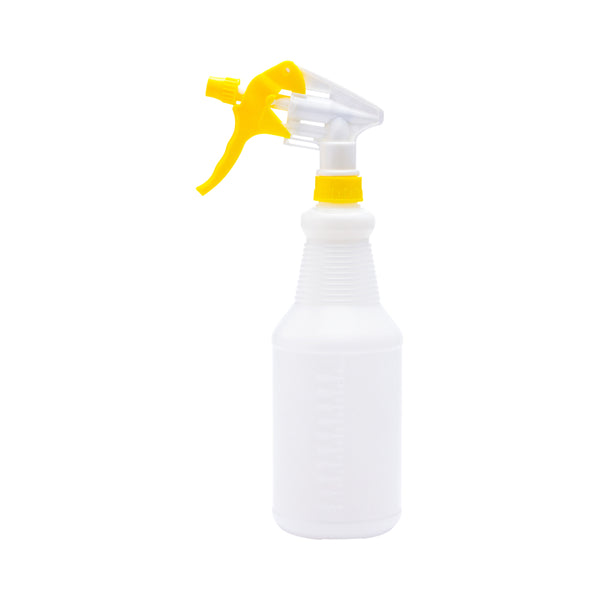 Restaurantware RW Clean 25 Oz Yellow Plastic Spray Bottle - Adjustable Nozzle - 3 Count Box