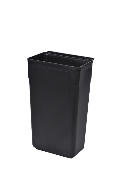 Restaurantware RW Clean Black Plastic Attachable Slim Trash Can - Fits Heavy-Duty Rolling Utility Cart - 13" X 9 1/2" X 22" - 1 Count Box
