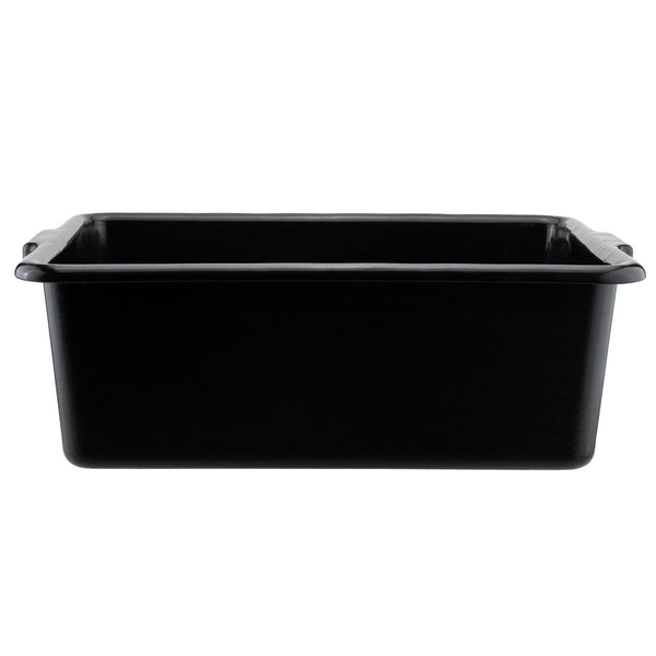 Restaurantware RW Clean Black Plastic Bus Tub - Deep Easy Grip - 22" X 15 3/4" X 7" - 12 Count Box