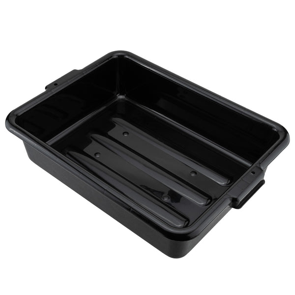 Restaurantware RW Clean Black Plastic Bus Tub - Easy Grip - 21 1/4" X 15 3/4" X 4 3/4" - 12 Count Box