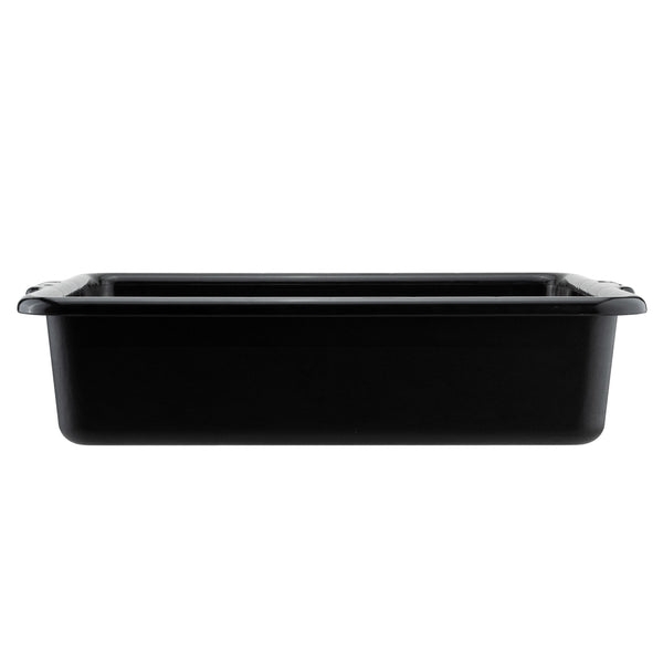 Restaurantware RW Clean Black Plastic Bus Tub - Easy Grip - 21 1/4" X 15 3/4" X 4 3/4" - 12 Count Box