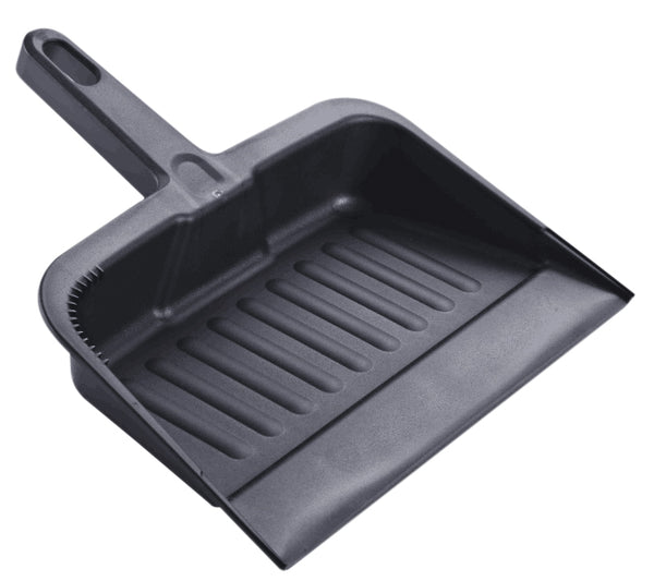 Restaurantware RW Clean Black Plastic Handheld Dustpan - 13" X 12" X 2 3/4" - 1 Count Box