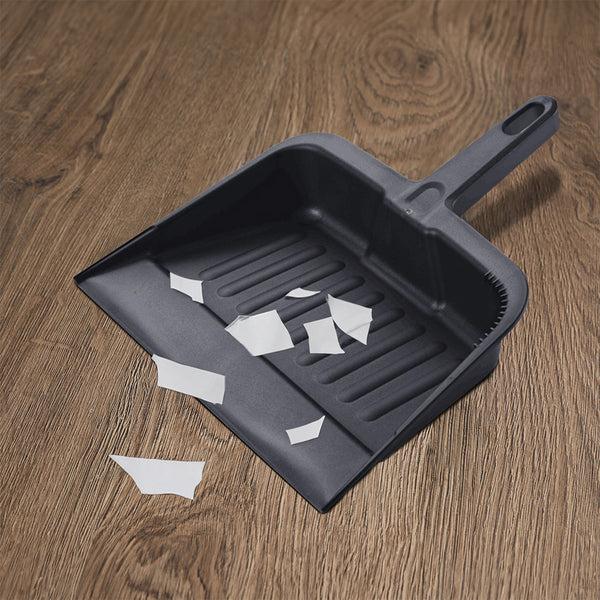 Restaurantware RW Clean Black Plastic Handheld Dustpan - 13" X 12" X 2 3/4" - 1 Count Box