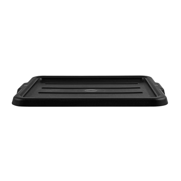 Restaurantware RW Clean Black Plastic Snap-On Lid - Fits Easy Grip Bus Tub - 23 1/4" X 17" X 1" - 1 Count Box