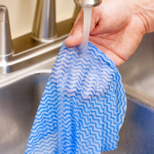 Restaurantware RW Clean Blue 100% Viscose All-Purpose Wipe - Biodegradable - 23 1/2" X 11 3/4" - 100 Count Box