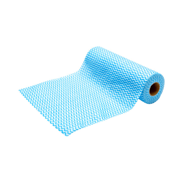 Restaurantware RW Clean Blue 100% Viscose All-Purpose Wipe Roll - Biodegradable - 11" X 11" - 50 Sheets X 10 Rolls