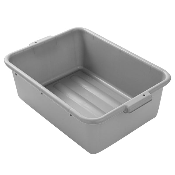 Restaurantware RW Clean Gray Plastic Bus Tub - Deep Easy Grip - 20" X 15" X 7" - 10 Count Box
