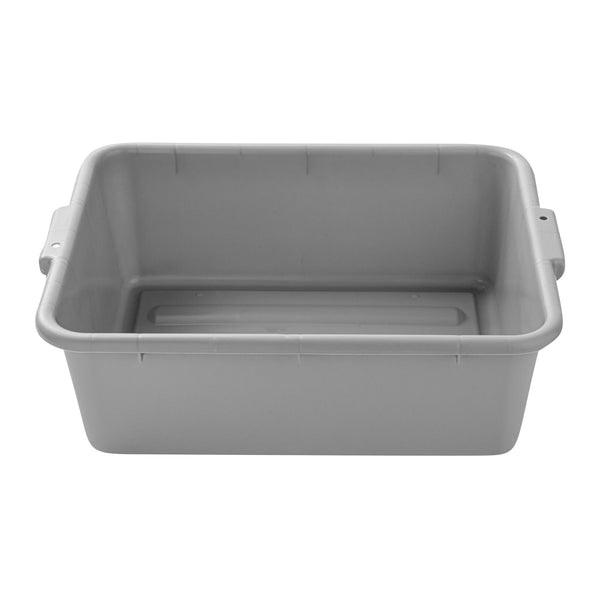 Restaurantware RW Clean Gray Plastic Bus Tub - Deep Easy Grip - 20" X 15" X 7" - 10 Count Box