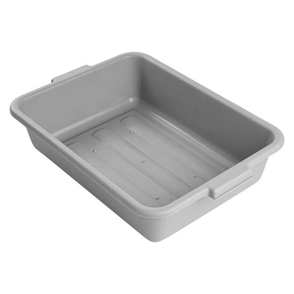 Restaurantware RW Clean Gray Plastic Bus Tub - Easy Grip - 20" X 15" X 5" - 10 Count Box