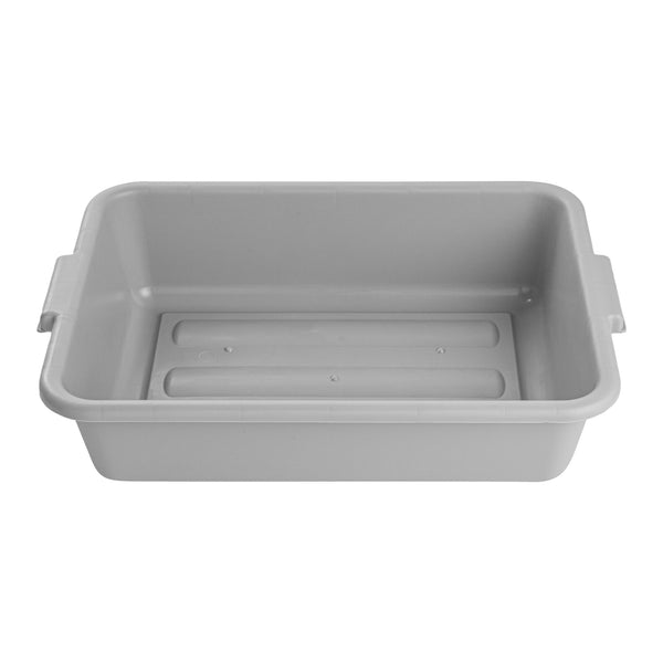 Restaurantware RW Clean Gray Plastic Bus Tub - Easy Grip - 20" X 15" X 5" - 10 Count Box