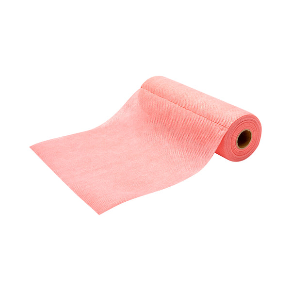 Restaurantware RW Clean Red Viscose Heavy Duty Wipe Roll - 11" X 11" - 50 Sheets X 10 Rolls