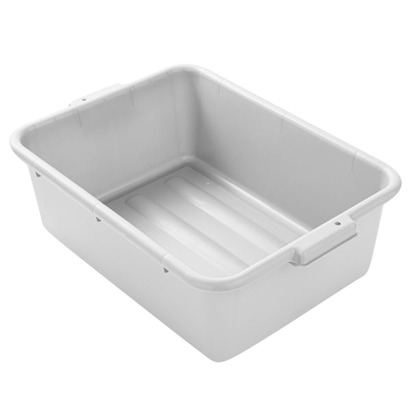 Restaurantware RW Clean White Plastic Bus Tub - Deep Easy Grip - 20" X 15" X 7" - 10 Count Box