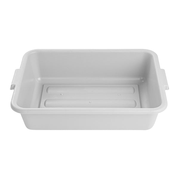 Restaurantware RW Clean White Plastic Bus Tub - Easy Grip - 20" X 15" X 5" - 10 Count Box