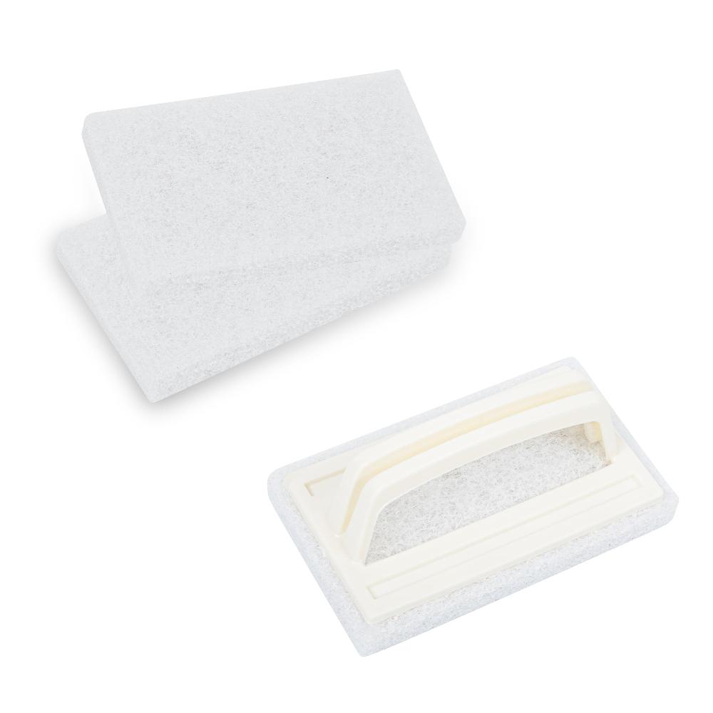 restaurantware RW Clean White Scouring Pad - Multi-Purpose Light Duty with Handle - 6" x 3 1/2" x 3" - 1 count box