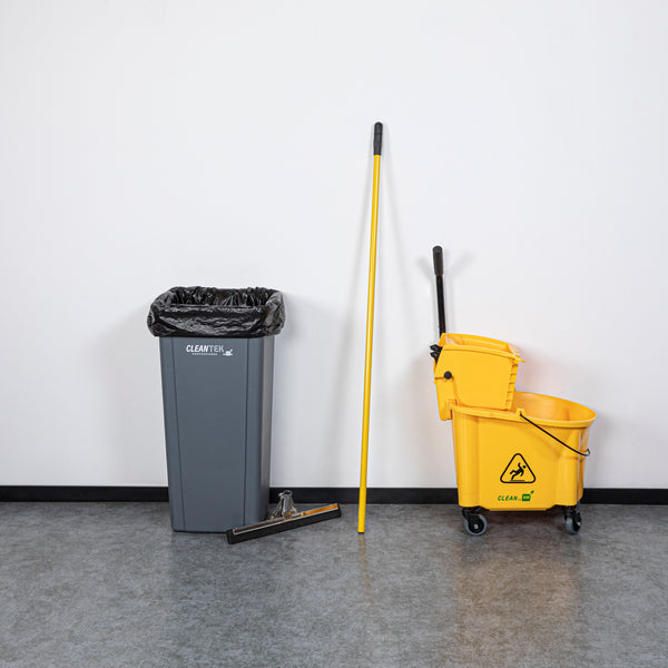 Restaurantware RW Clean Yellow Iron Handle For Floor Squeegee - 54 1/4" X 1 1/4" X 1 1/4" - 1 Count Box