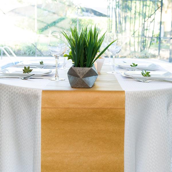 Restaurantware RW Eco Kraft Recyclable Paper Table Runner Roll - 16" X 98' - 1 Count Box