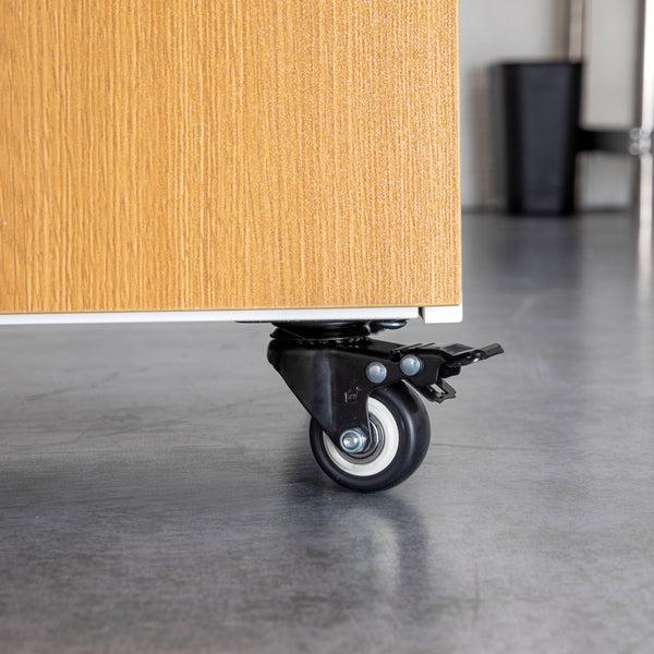 Restaurantware RW Hardware Black Swivel Plate Caster - With Brakes And Mounting Hardware - 2" - 4 Count Box