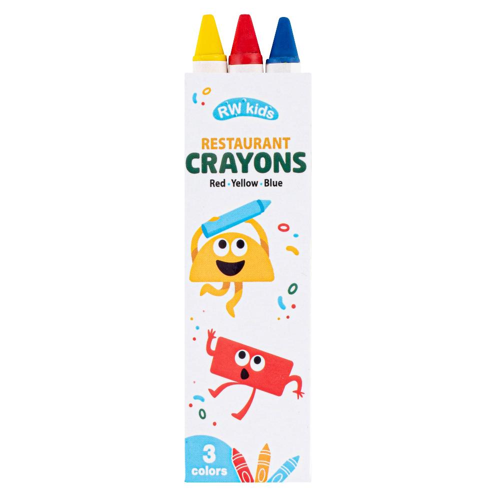 restaurantware RW Kids Assorted Restaurant Crayons - 3 Pack in Print Box - 1000 count box