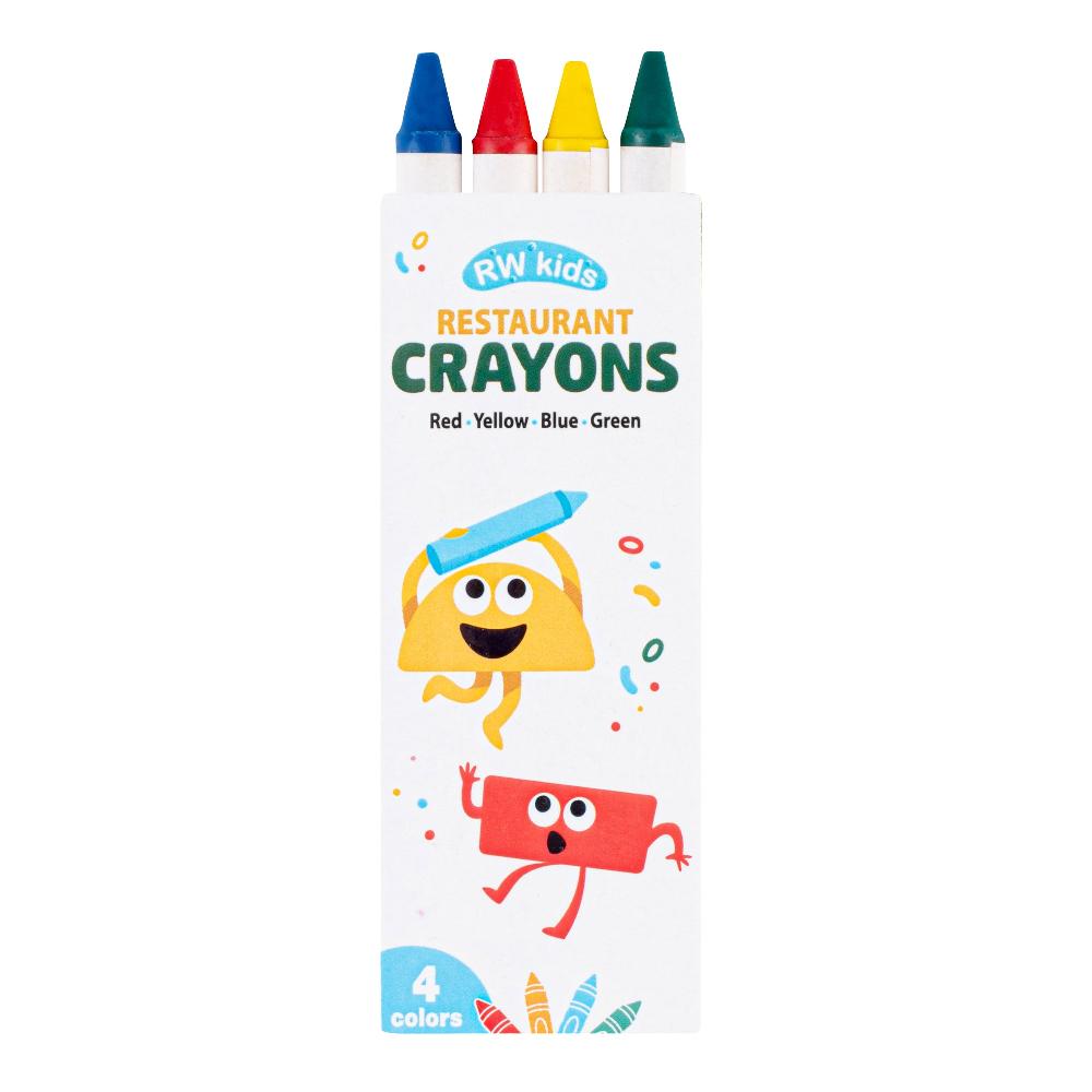 restaurantware RW Kids Assorted Restaurant Crayons - 4 Pack in Print Box - 1000 count box