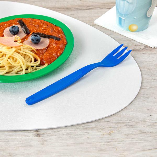 Restaurantware RW Kids Blue Plastic Fork - 6 3/4" - 10 Count Box