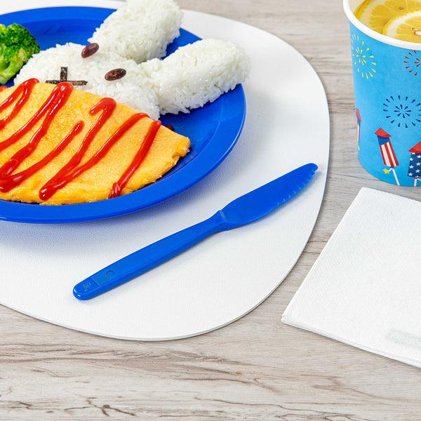 Restaurantware RW Kids Blue Plastic Knife - 7" - 10 Count Box