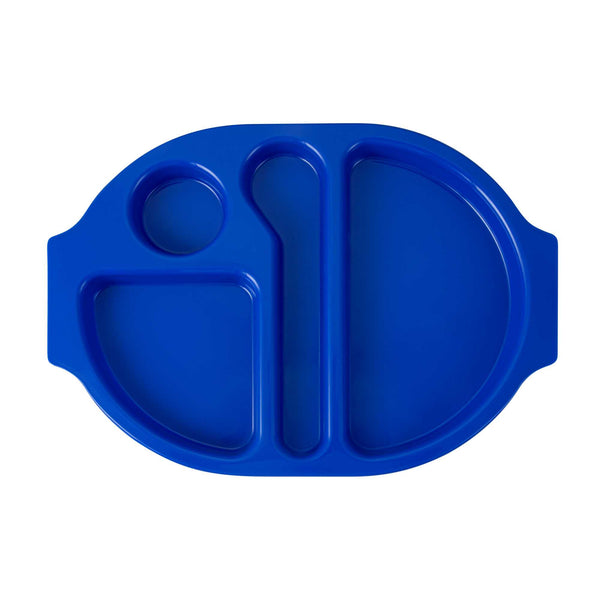 Restaurantware RW Kids Blue Plastic Lunch Tray - 4 Compartments - 14 3/4" X 11" X 1" - 10 Count Box