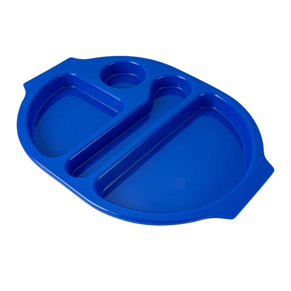 Restaurantware RW Kids Blue Plastic Lunch Tray - 4 Compartments - 14 3/4" X 11" X 1" - 10 Count Box