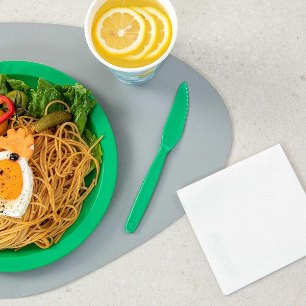 Restaurantware RW Kids Green Plastic Knife - 7" - 10 Count Box