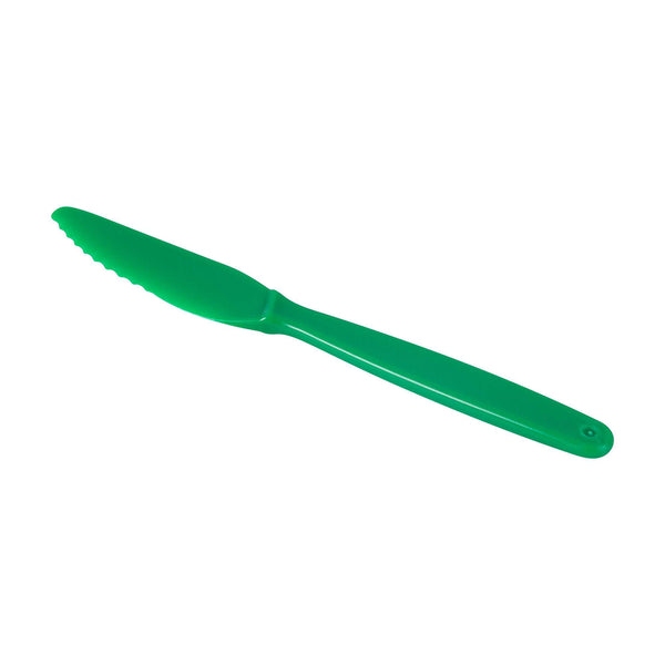Restaurantware RW Kids Green Plastic Knife - 7" - 10 Count Box