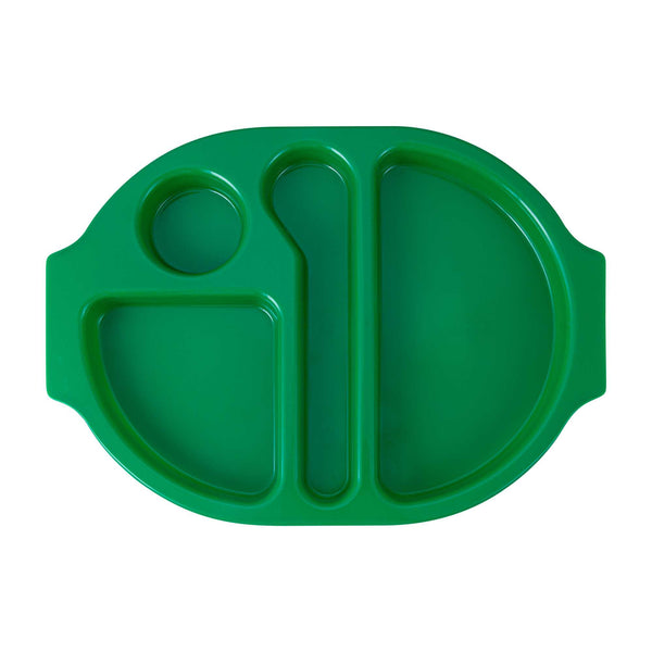 Restaurantware RW Kids Green Plastic Lunch Tray - 4 Compartments - 14 3/4" X 11" X 1" - 10 Count Box