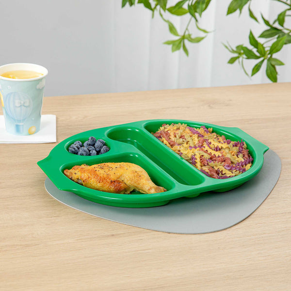 Restaurantware RW Kids Green Plastic Lunch Tray - 4 Compartments - 14 3/4" X 11" X 1" - 10 Count Box