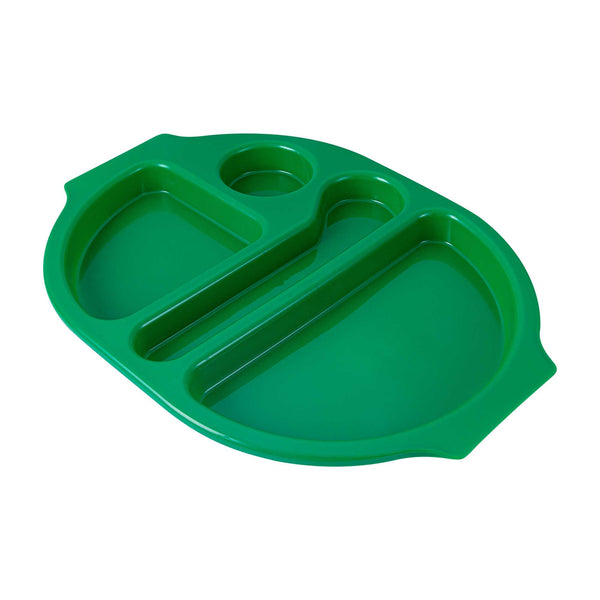 Restaurantware RW Kids Green Plastic Lunch Tray - 4 Compartments - 14 3/4" X 11" X 1" - 10 Count Box