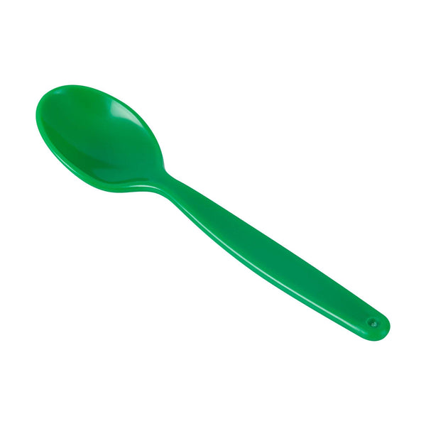 Restaurantware RW Kids Green Plastic Spoon - 6 3/4" X 1 1/4" - 10 Count Box