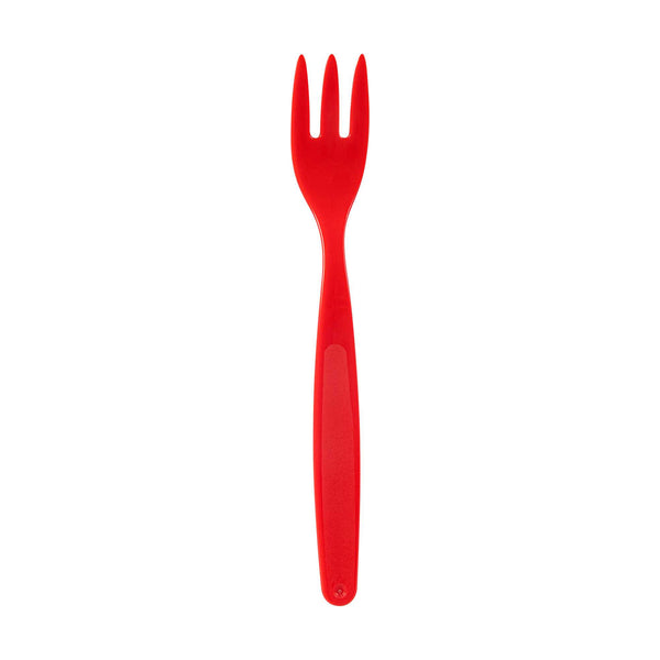 Restaurantware RW Kids Red Plastic Fork - 6 3/4" - 10 Count Box