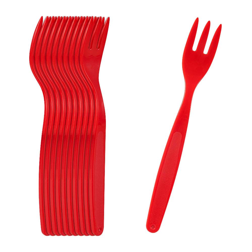 restaurantware RW Kids Red Plastic Fork - 6 3/4" - 10 count box