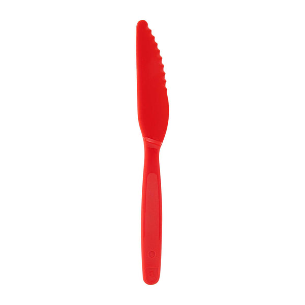 Restaurantware RW Kids Red Plastic Knife - 7" - 10 Count Box