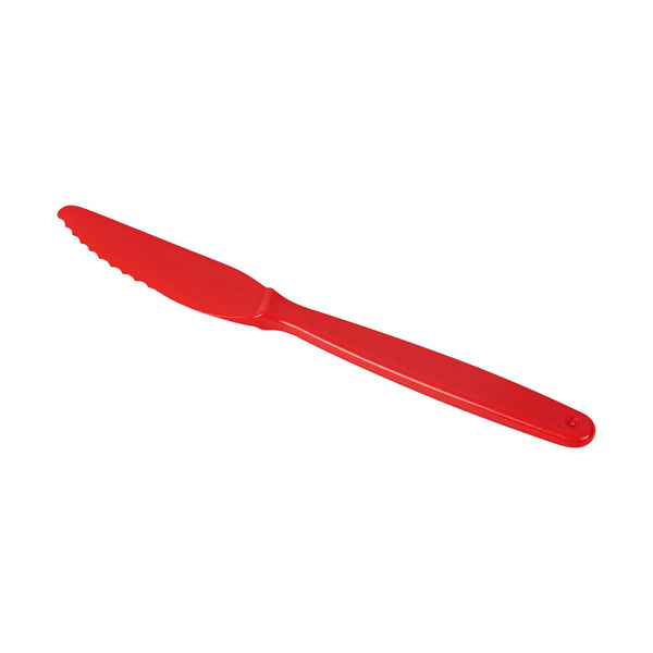 Restaurantware RW Kids Red Plastic Knife - 7" - 10 Count Box