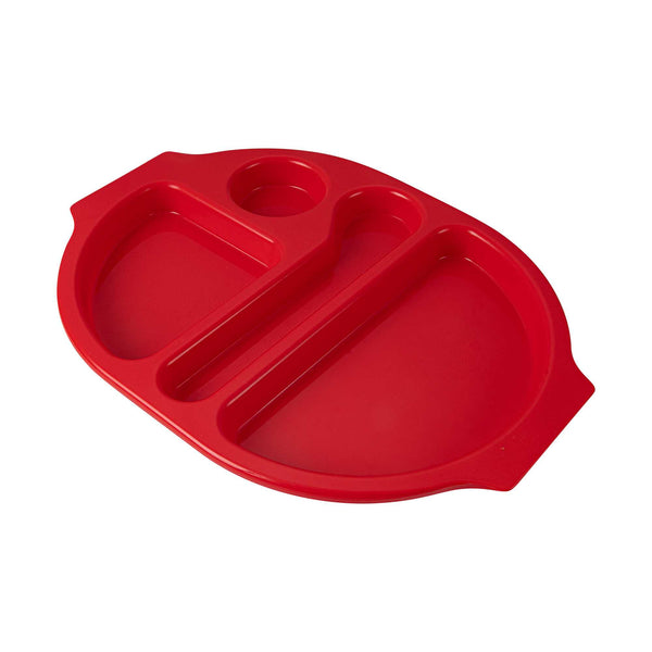 Restaurantware RW Kids Red Plastic Lunch Tray - 4 Compartments - 14 3/4" X 11" X 1" - 10 Count Box