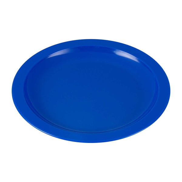 Restaurantware RW Kids Round Blue Plastic Plate - 6 3/4" X 6 3/4" - 10 Count Box