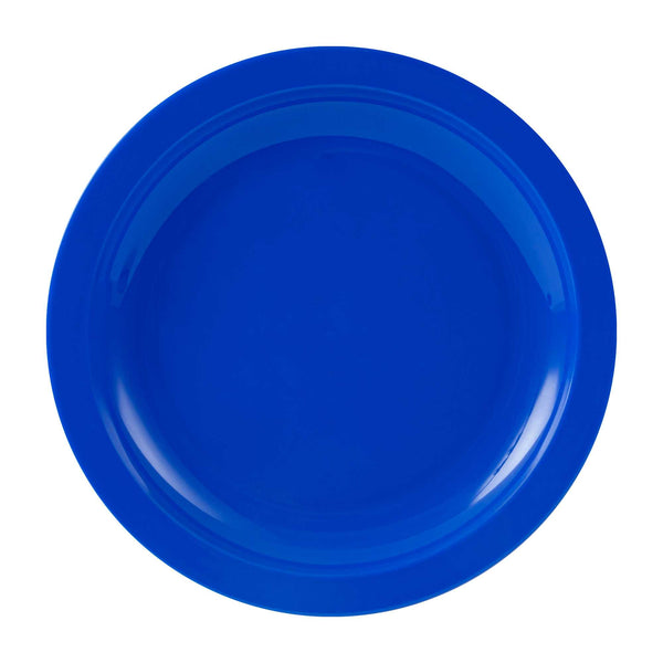 Restaurantware RW Kids Round Blue Plastic Plate - 6 3/4" X 6 3/4" - 10 Count Box
