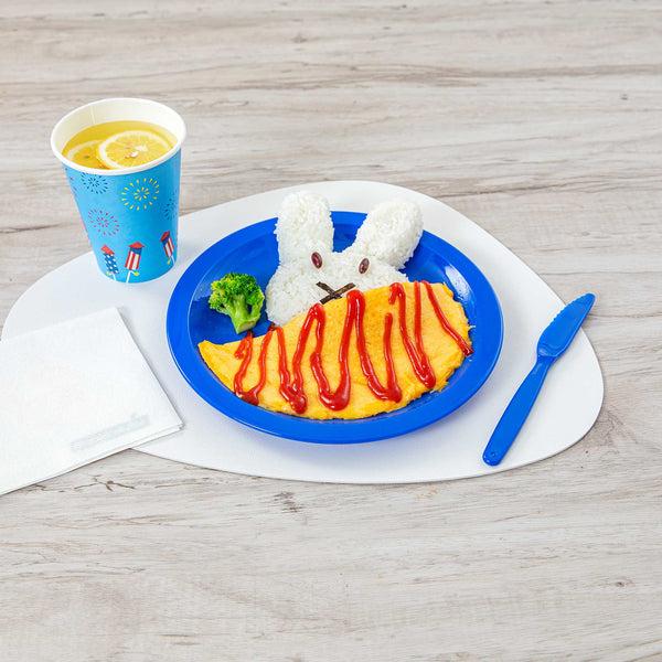 Restaurantware RW Kids Round Blue Plastic Plate - 9" X 9" - 10 Count Box