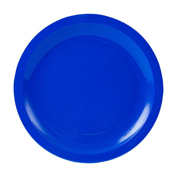 Restaurantware RW Kids Round Blue Plastic Plate - 9" X 9" - 10 Count Box