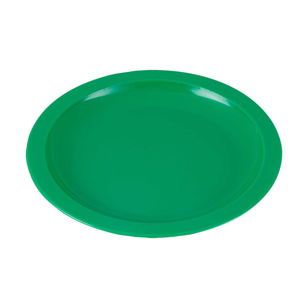 Restaurantware RW Kids Round Green Plastic Plate - 6 3/4" X 6 3/4" - 10 Count Box