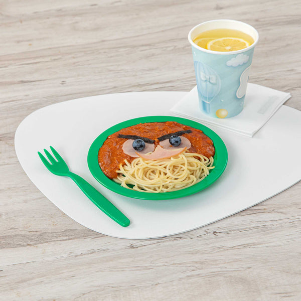 Restaurantware RW Kids Round Green Plastic Plate - 6 3/4" X 6 3/4" - 10 Count Box